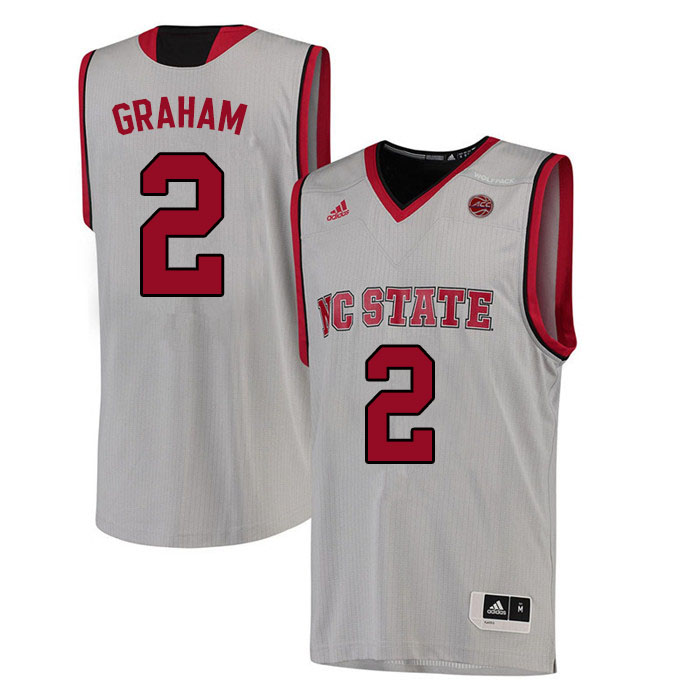 Men #2 Chase Graham NC State Wolfpack College Basketball Jerseys Sale-White - Click Image to Close